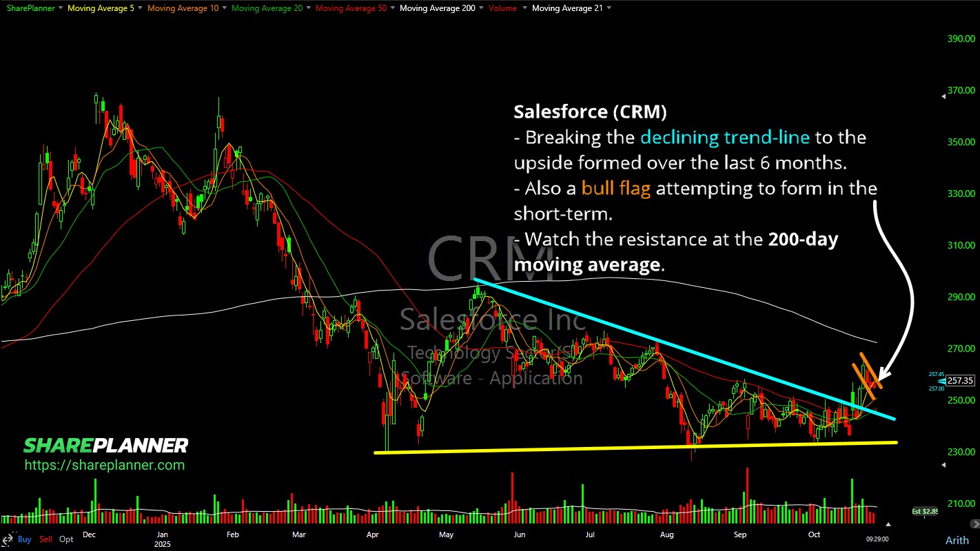 Salesforce (CRM) bull flag.